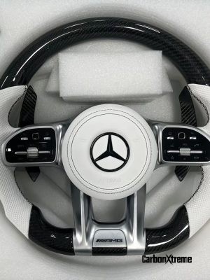 Mercedes Carbon Fiber Steering Wheel White w